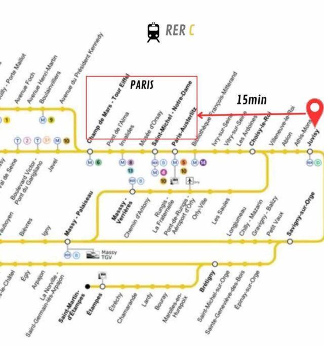 Superbe Appart Entier Au Pied De La Gare Rer, A 15 Min De Paris & Orly Juvisy-sur-Orge Exterior foto